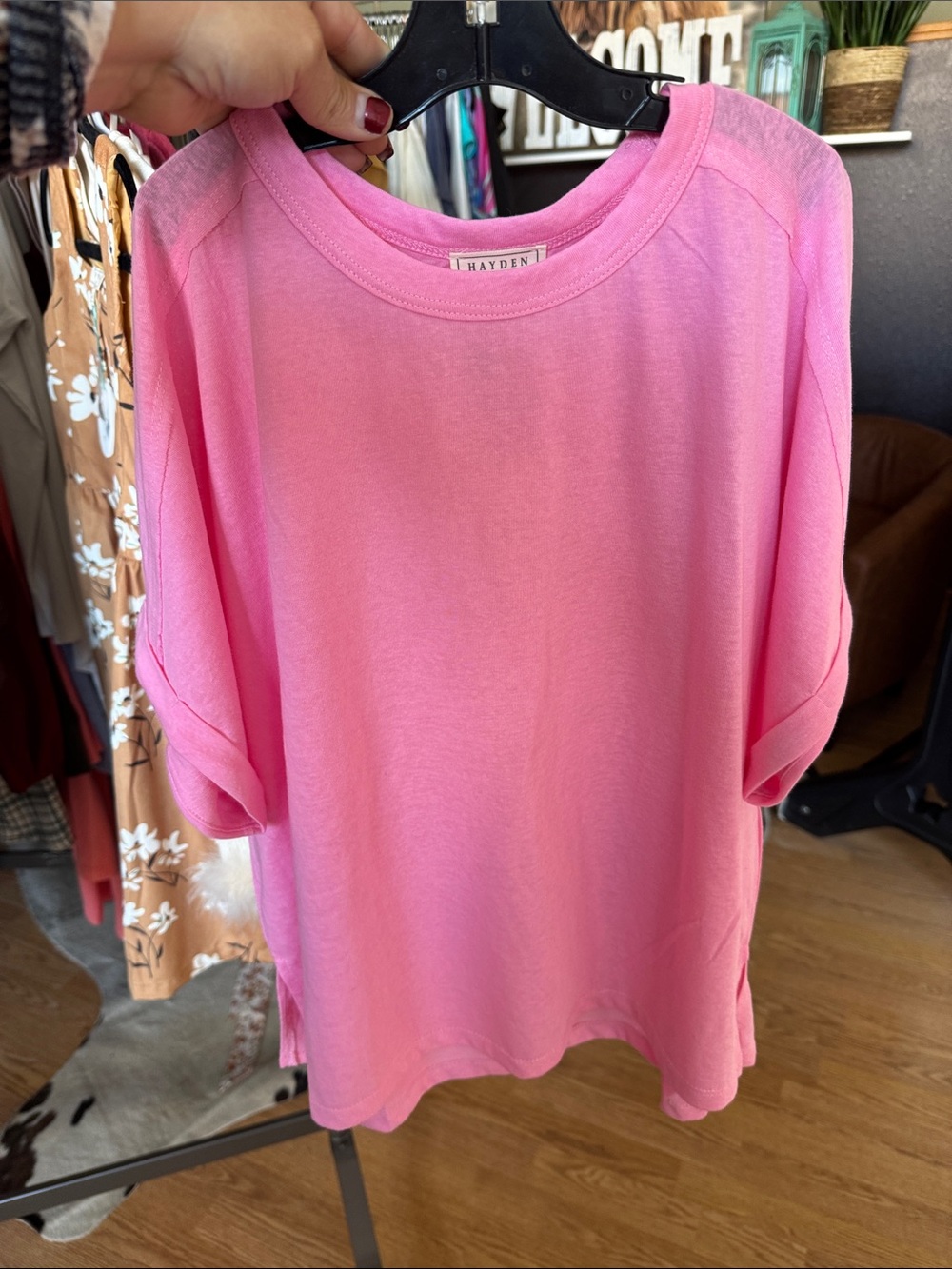 Hayden Bubblegum Pink Short Sleeve Crewneck Tee